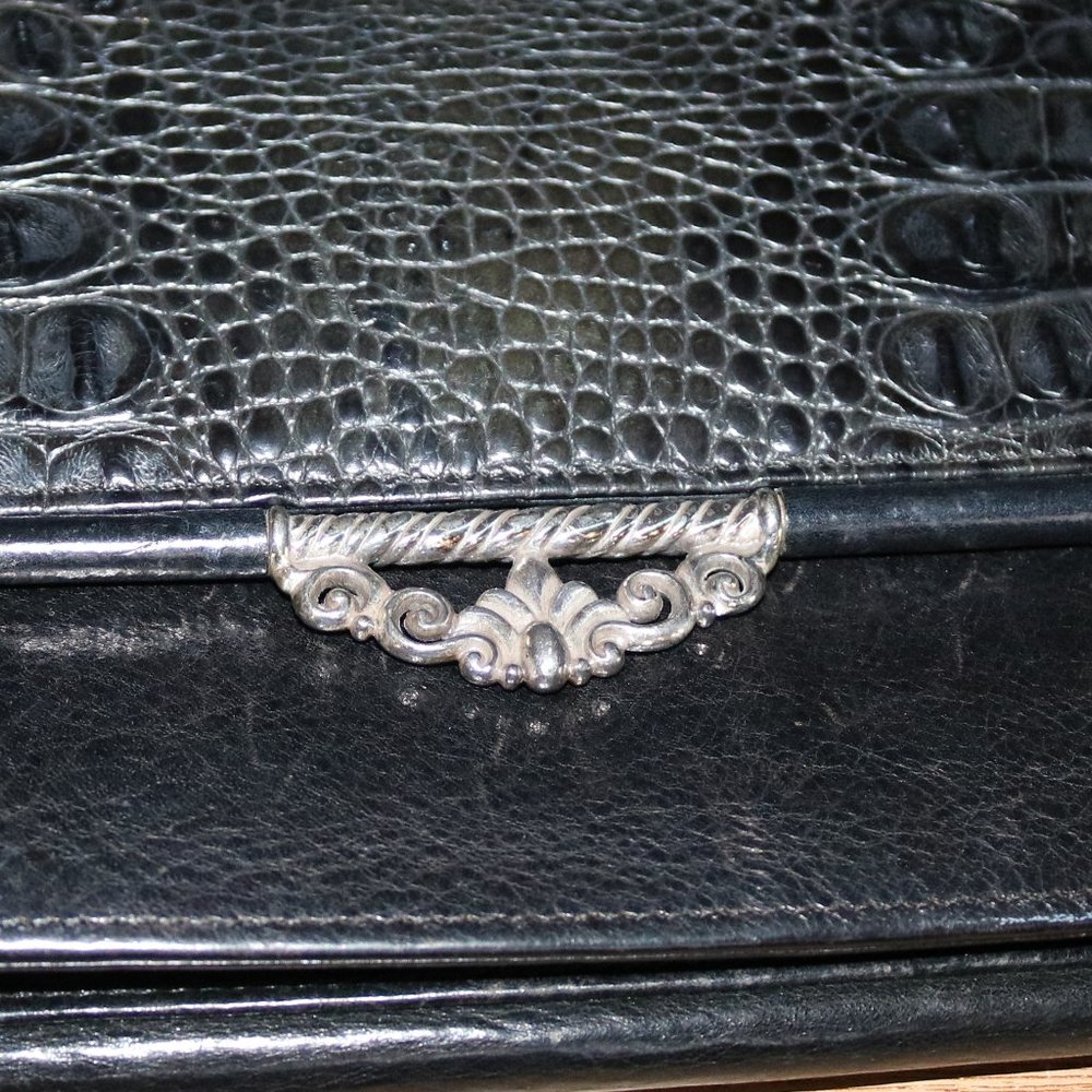 Brighton black leather clutch